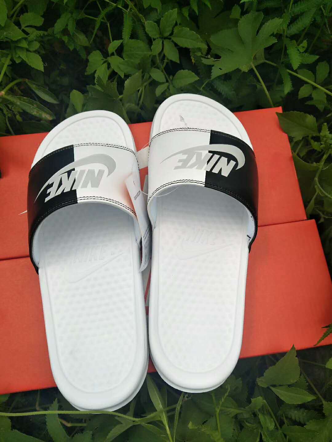 2020 Nike Benassi JDI White Black Silver